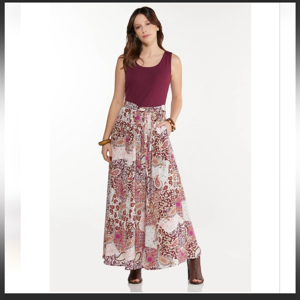 CATOS PATCHWORK PAISLEY MAXI DRESS